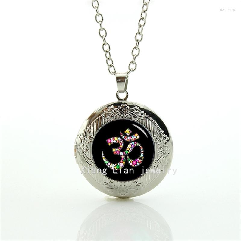 

Pendant Necklaces Maxi Necklace Collier Collares Om Ohm Aum Namaste Yoga Symbol Yoganamaste Wedding Jewelry Plated Locket T481