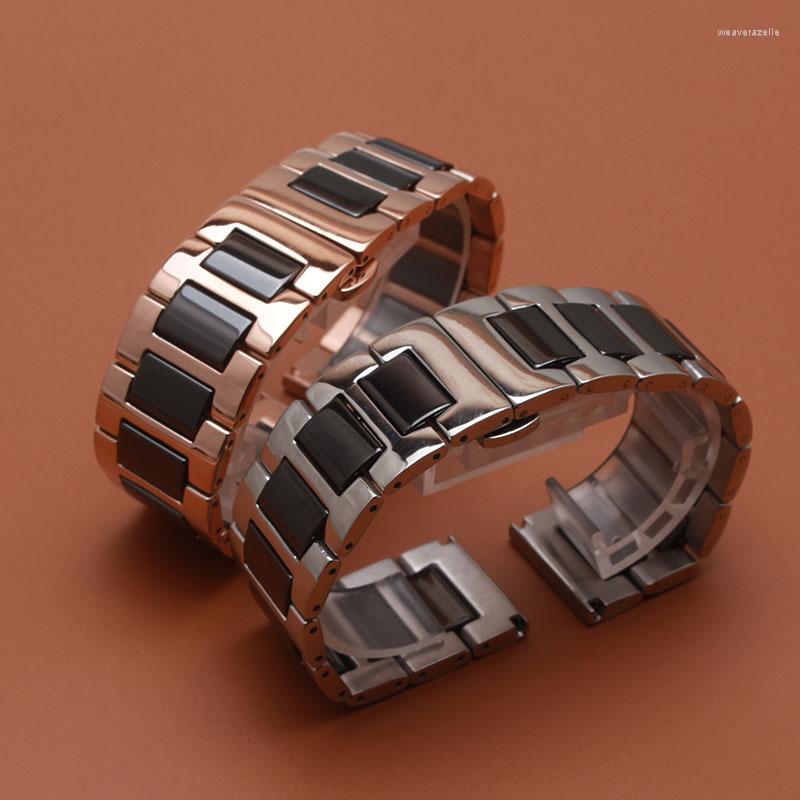 

Watch Bands High Quality Watchbands Strap Bracelets Accessories Black Ceramic In Stainless Steel Silver Rosegold 14 15 16 17 1819 20 21 22mm