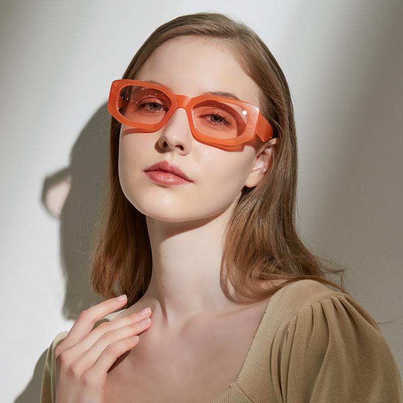 

Sunglasses Retro Polygon Rectangle Women Fashion Jelly Color Eyewear Shades UV400 Men Square Colorful Gradient Sun Glasses 2023