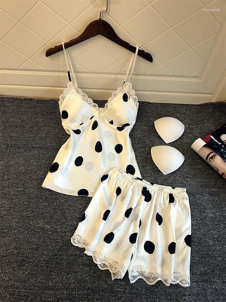 

Women' Sleepwear Women Pajama Set Summer Ladies Lace Padded Corset Tops Shorts Babydoll Lingerie Nightwear Pyjamas