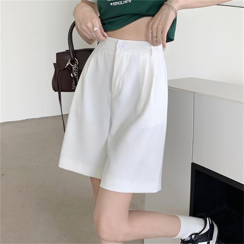 

Women' Shorts PLAMTEE Women Half Pants 2023 Summer Chic Wide Leg Slim Solid All Mach Stylish Office Lady Minimalist Work Wear, Black