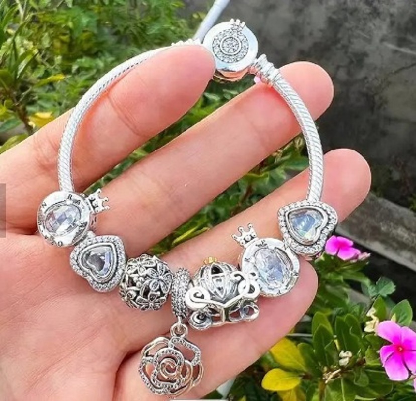 

Fashion 925 Sterling Silver Cartoon Star Bag Bear Unicorn Mom Rose Crown Murano Lampwork Glass & European Charm Beads Dangle Fits Pandora Charm Bracelets & Necklace