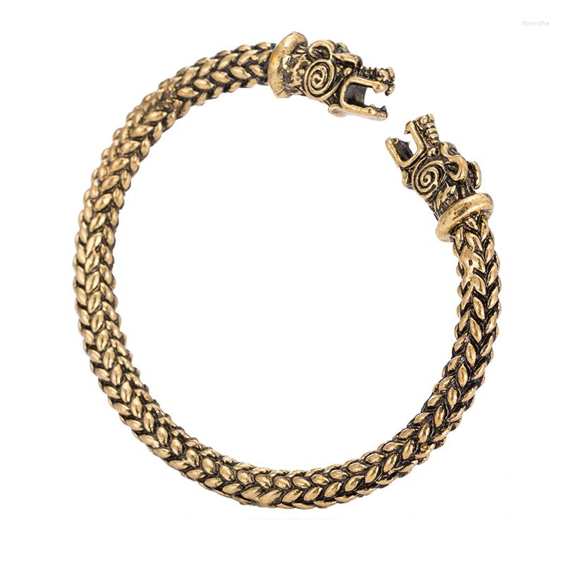 

Bangle Nordic Viking Dragon Antique Jewelry Silver Color Bronze Open Scandinavian Costume Accessories