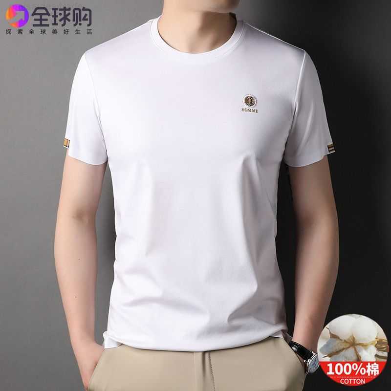 

Bburbrry Luxury Designer highend cotton shortsleeved tshirt summer fashionable and handsome men's roundneck versatile casual Tshirt, Khaki