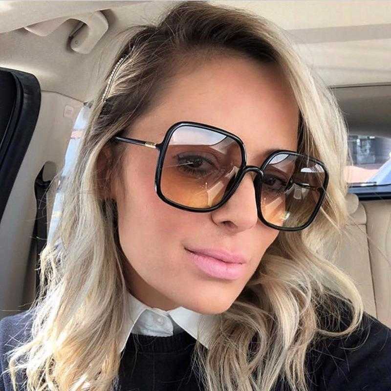 

Large Rim Sunglasses Female Stellaire Zhang Ruonan Fashion Square Frame Trend
