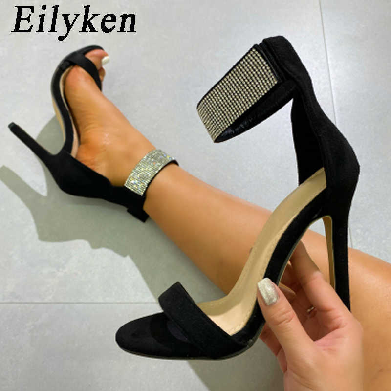 

Summer Gladiator High Heels Party Dress Sandals Sexy Nightclub Stripper Shoes CRYSTAL Women Pumps Sandalias 230306, Black