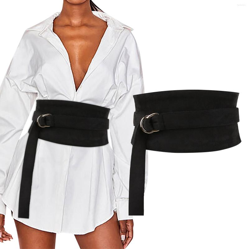 

Belts Women's Soft Velvet Wrap Around Self Tie Waist Belt Shiny Men, Black