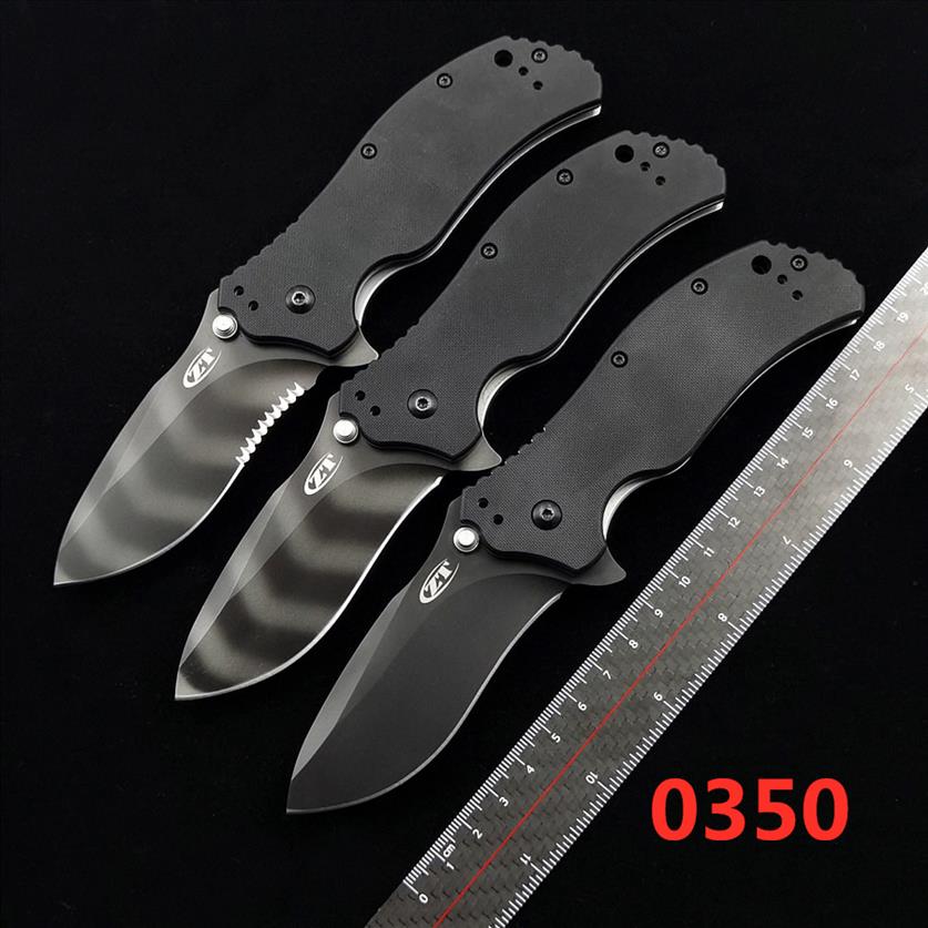 

Zero Tolerance ZT0350 0350 BK 0350TS Assisted Flipper Knife 3 25 S30V Tiger Stripe Plain Blade Black G10 Handles EDC tool k228M