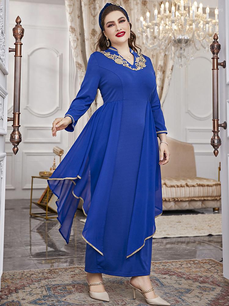 

Ethnic Clothing Abaya Muslim Dress Women High Waist Ankle Length Robe Spring Autumn Patchwork Islam Jalabiya Long Vestidos 2023