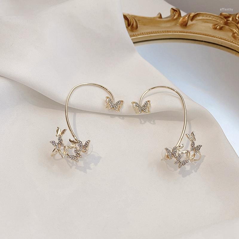 

Backs Earrings Shining Zircon Butterfly Ear Cuff For Women Girls Fashion No Piercing Clip Ear-hook Party Wedding Jewelry Gift 1pc