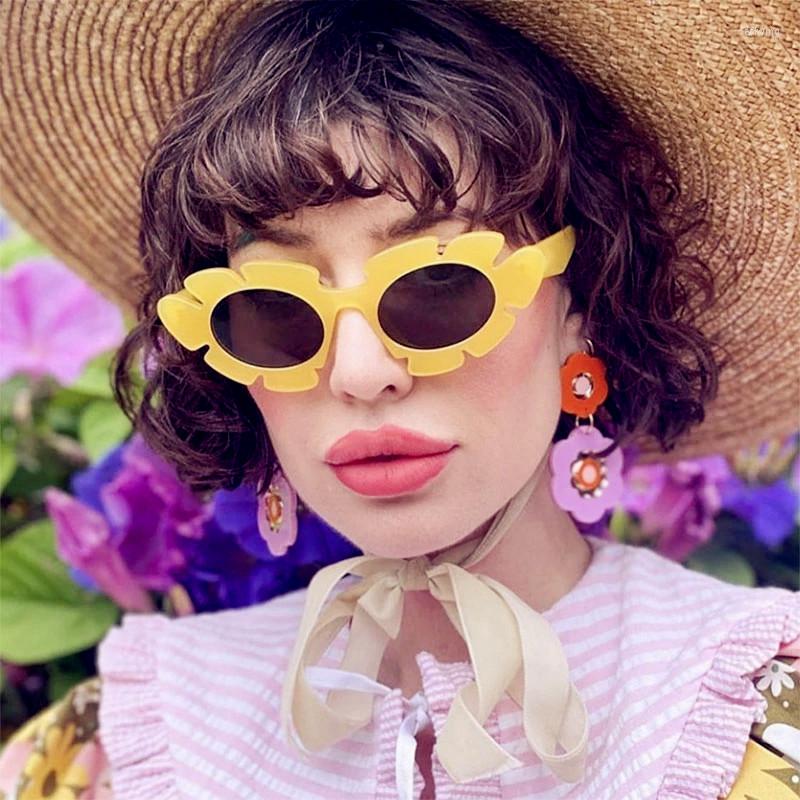

Sunglasses HKNA 2023 Flower Cateye Women Vintage Eyewear Women/Men Glasses Party Gafas De Sol Hombre Uv400