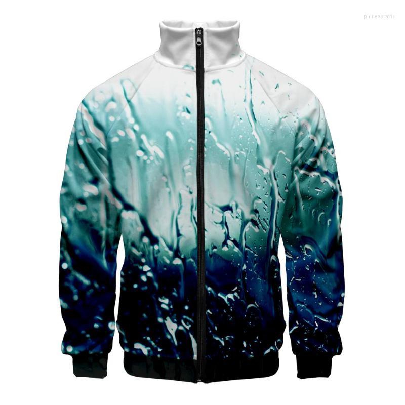 

Men's Jackets Spring Autumn Zip Jacket Men Harajuku Style Stand Collar Sweatshirt Hip Hop Streetwear 3D Print Raindrop Personality 2023Men's, Hl02101-14
