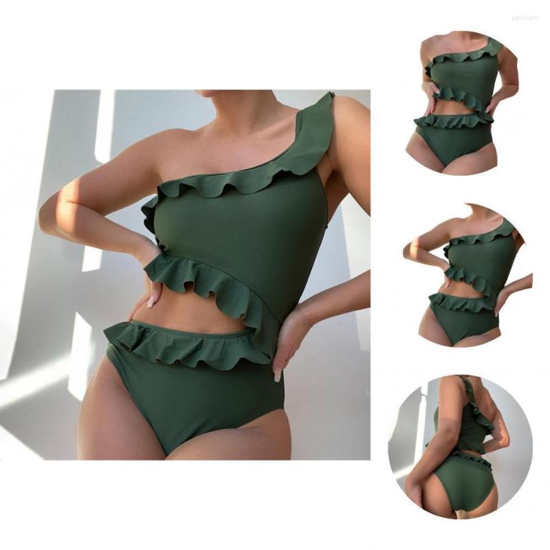 

Women's Swimwear Trendy Bathing Suit Padded Beachwear Monokini Good-looking Women Swimsuit, Green s