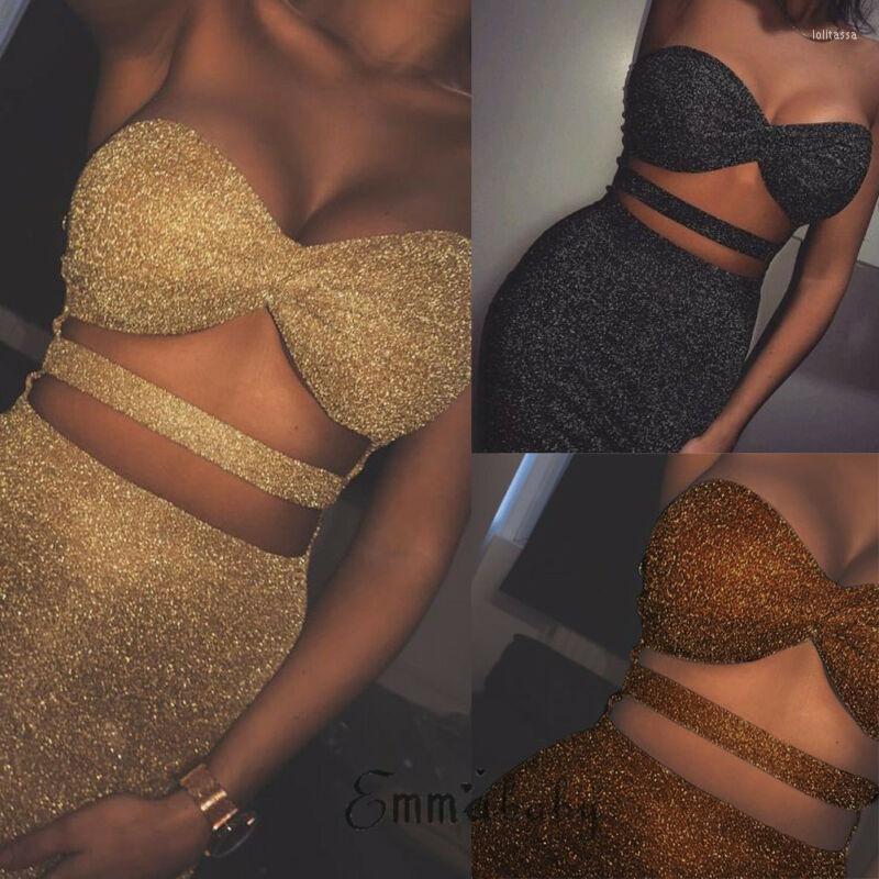 

Casual Dresses Women Sequins Mini Dress Sexy Strapless V Neck Bandage Shinny Hollow Bodycon Fashion Slim Clubwear Party, Black