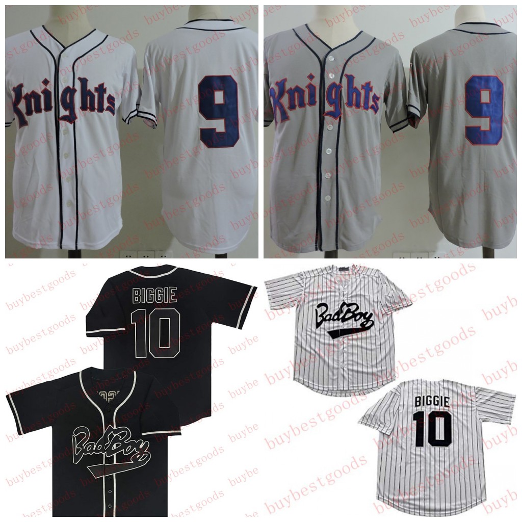 

Stitched 9 Roy Hobbs Jersey NEW YORK KNIGHTS Baseball Jersey 10 Biggie Bad Boy Film Jerseys cheap, Style