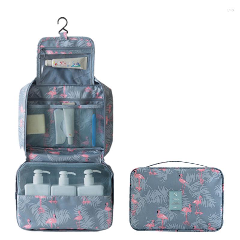 

Cosmetic Bags Foldable Hanging Hook Toiletry Wash Bag Women Cases Travel Necessarie Make Up Makeup Organizer Pouch Beauty Vanity, S-pink strips