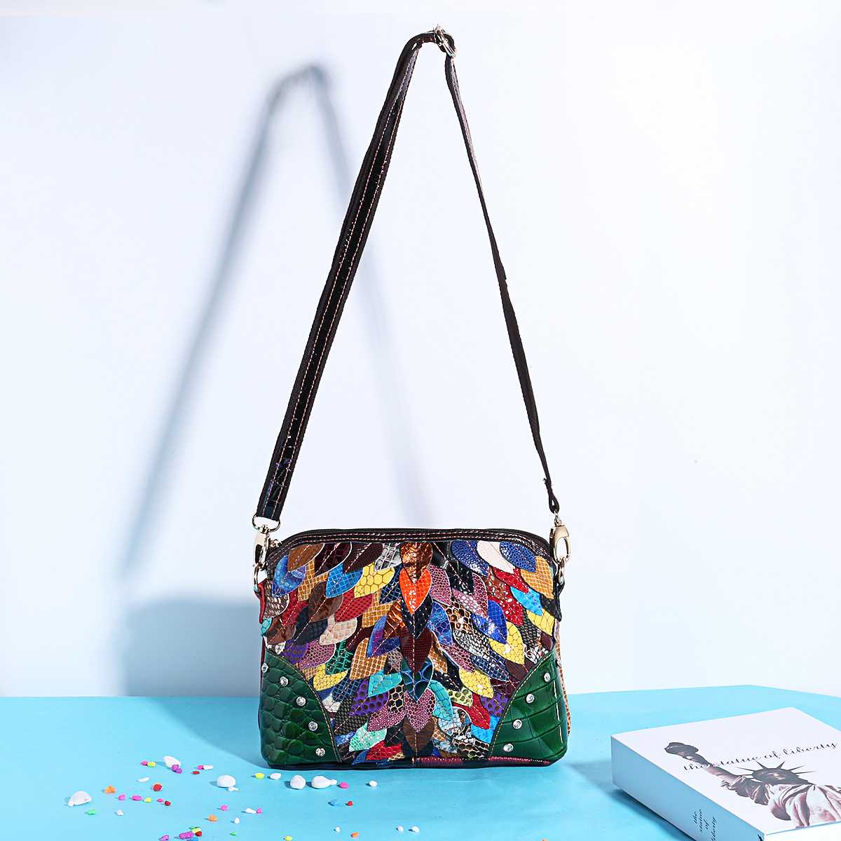 

Women Genuine Leather Shell Bag Spring Patchwork Crossbody Bags Female Casual Shoulder Bags Totes, Multi