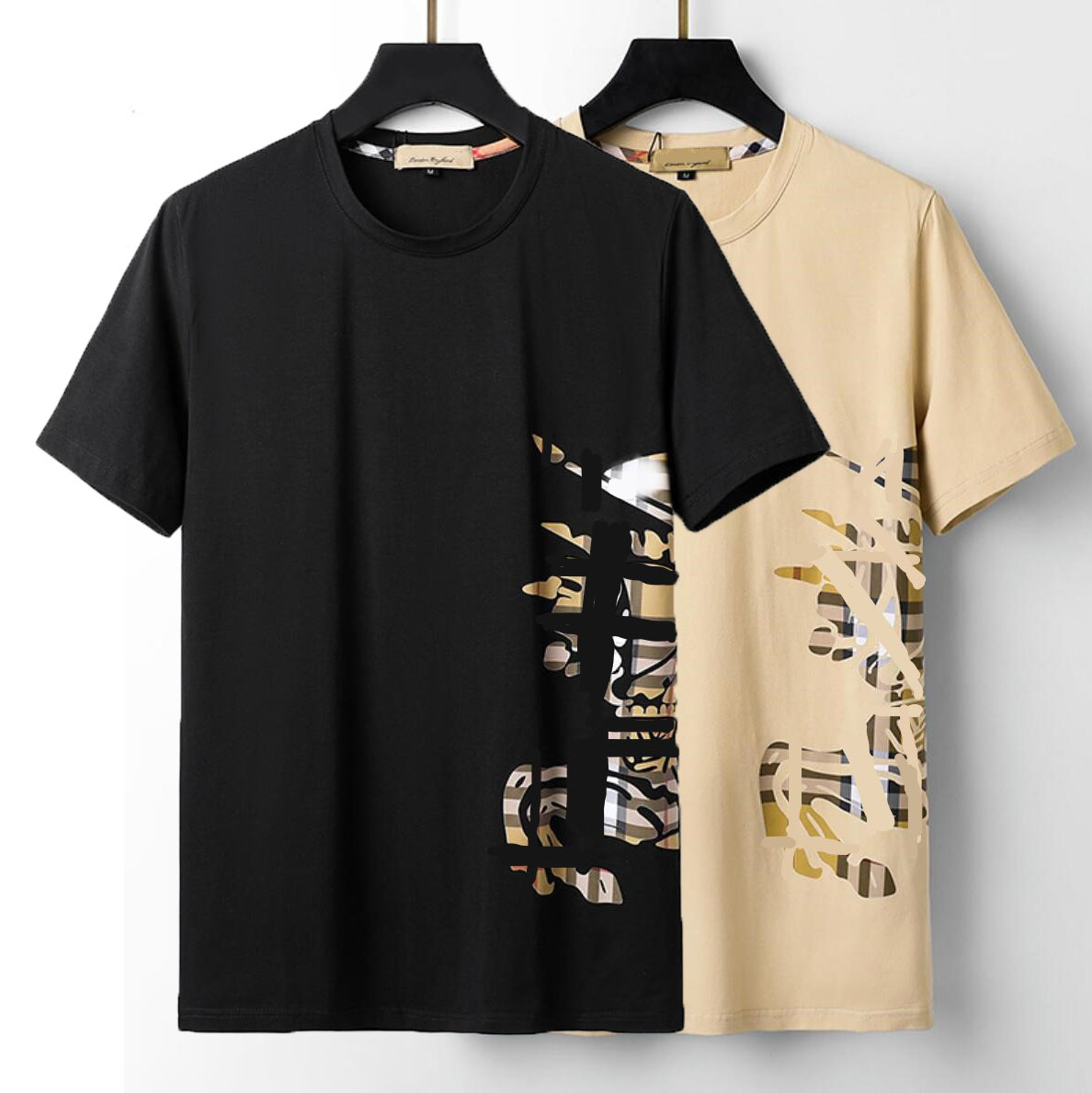 

Cotton Tee Shirts 2023 Couple T shirt Designer Brand Shirts Top Quality Short Sleeve Crew Collar Loose Causal Summer Fashion Male Clothing, Black