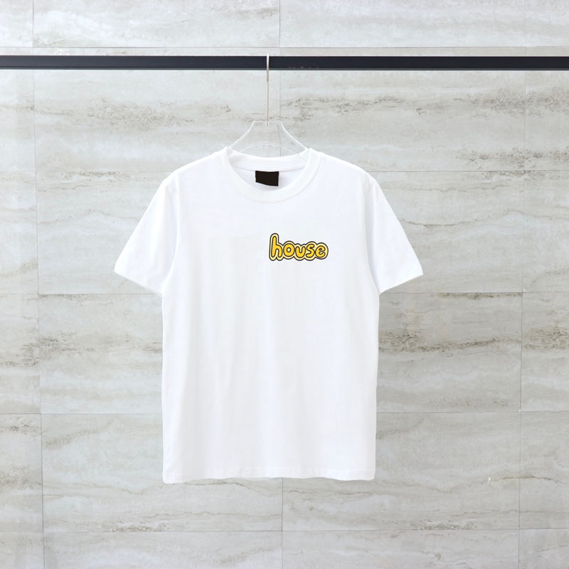 

23ss Summer USA Basic Tee t shirt Men Women Hip Hop Street Casual Short Sleeve Cotton Tshirt, Yellow