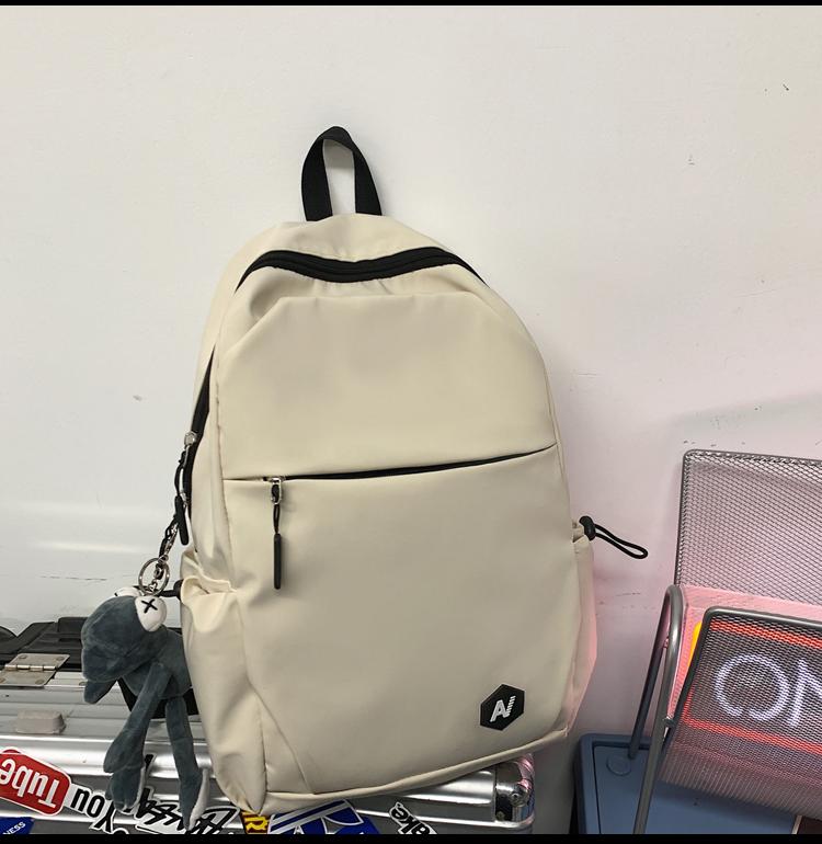 

Backpack Simple Fashion High School Student Bag Male College Ins Trend Leisure Travel, Black