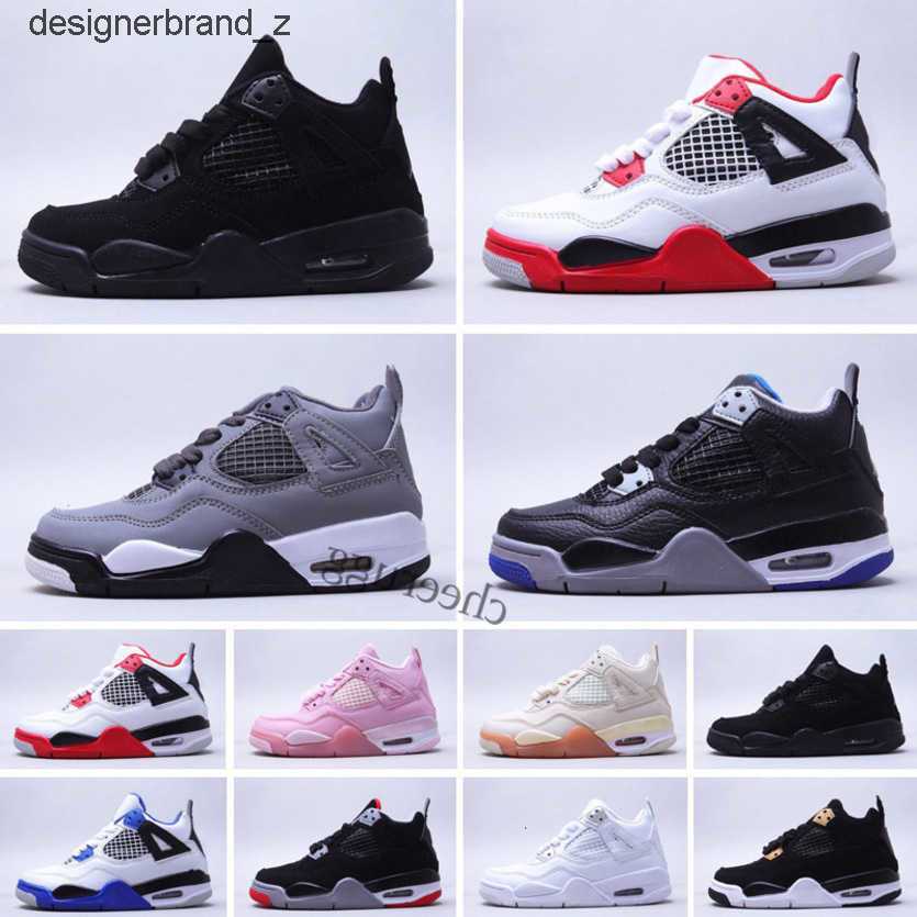 

TopQuality Jumpman Infant J4 Kids Basketball Shoes Big Boys Chicago 4s Girl Sneaker Light Green Grey Khaki Baby Trainers Children Chaussures RZMP, Color 7