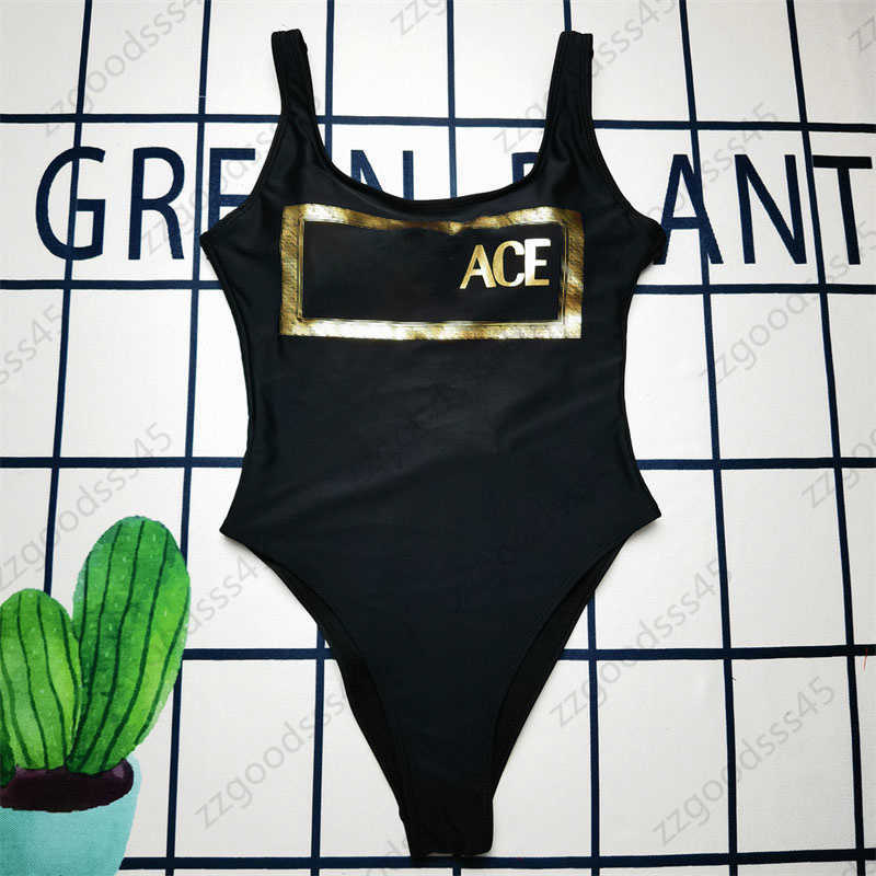 

Black Luxury Summer Designer Swimsuit Womens Sexy Fashion Tight-fitting Cotton Brand Letter Logo Printed One-piece Bikini Swimwear Sets Backless Design