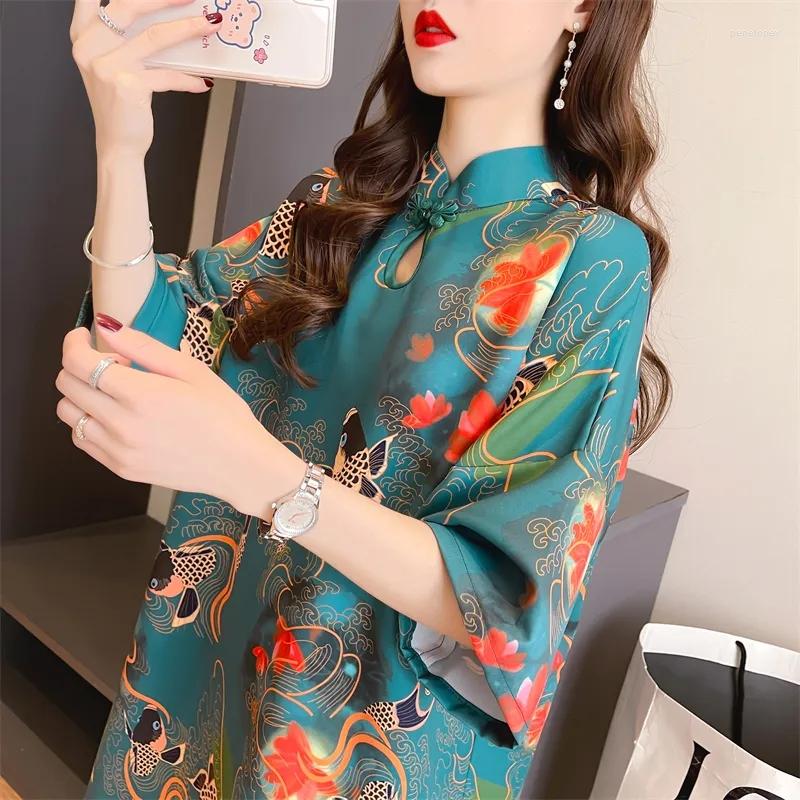

Casual Dresses Loose Cheongsam Young Girl Spring And Summer 2023 Retro Chinese Style Improved Version Dress Elegant, Green