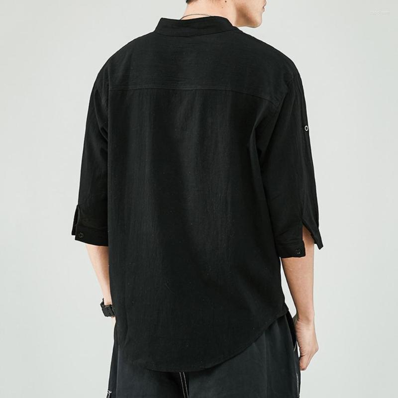 

Men's Casual Shirts Chic Men Summer Top Streetwear Spring Cardigan Simple Style Shirt Dress-up, Black
