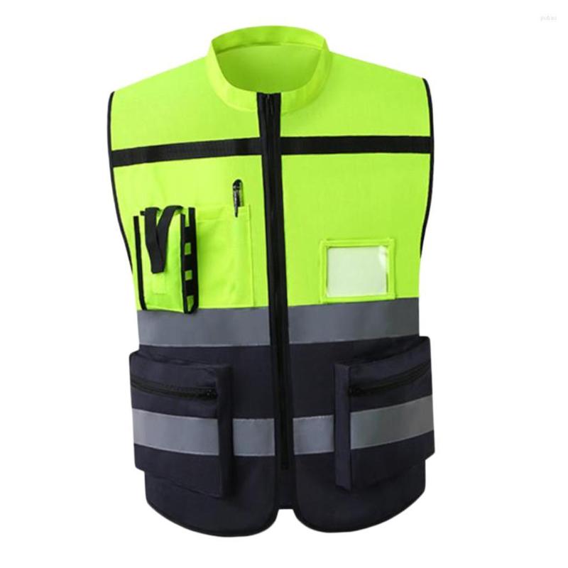 

Motorcycle Apparel Reflective Vest Safety Sleeveless Waistcoat With Zipper Yellow F