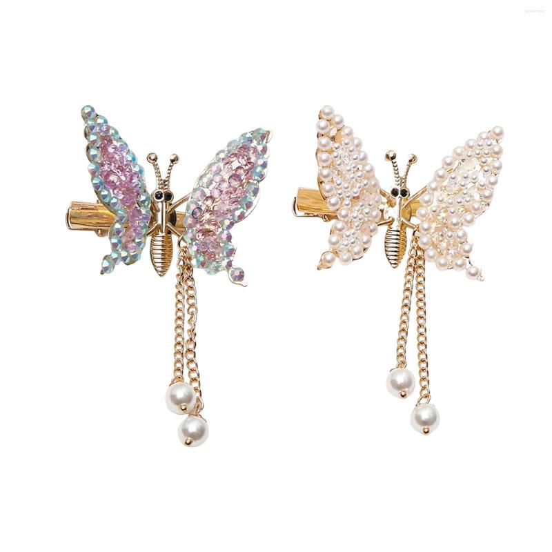 

Headpieces Cute Butterfly Hairpin Rhinestone For Women Girls Headpiece Bangs Clip Bride Tassel Barrettes Elegant Hair Pin