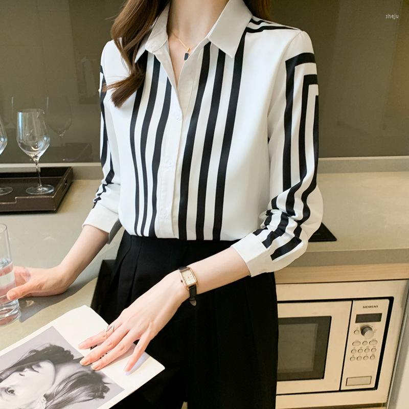 

Women' Blouses Fashion Printing Ladies Shirts Women' Chiffon Spring Autumn Long Sleeve Tops Blusas Mujer, Pic