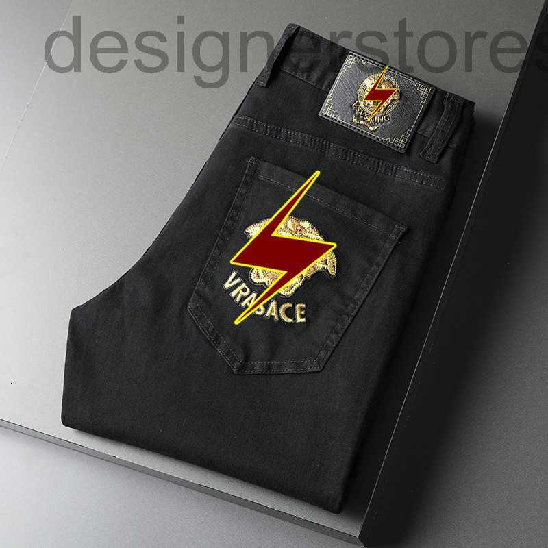 

Men's Jeans Designer Summer New Embroidery Personalized Stretch Slim Straight Leg Pants Thin B7XX, Dw730 white