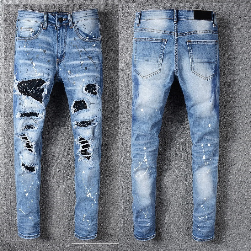 2023 New Arrivals Mens Luxury Amiris amirs Designer Denim Jeans Holes Trousers Jean COOLGUY Biker Pants Man Clothing #563