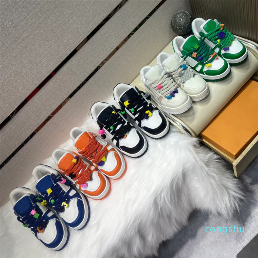 

Designer Shoes Men Sneakers Women Casual Shoes Platform Trainers DIY Buckle Leather Sneakers Platform Trainers Letter Printing Skate Shoe