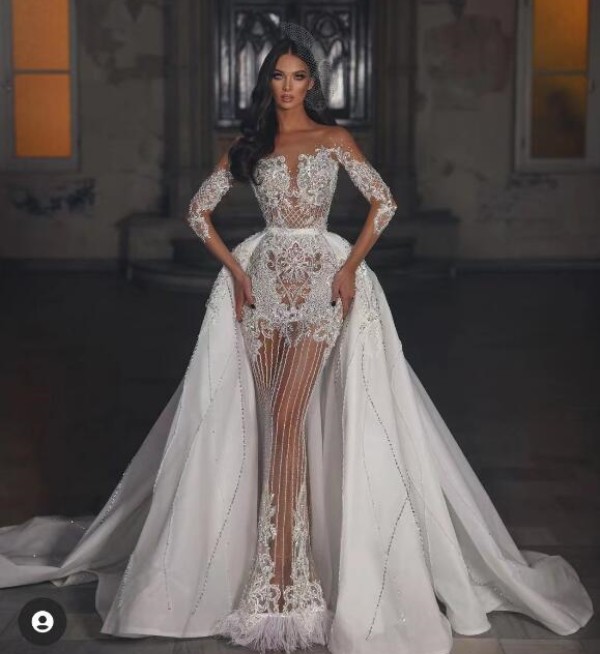 

Evening dress Yusuf Aljasmi White Mermaid zuhair Murad kim kardashian, Same with picture
