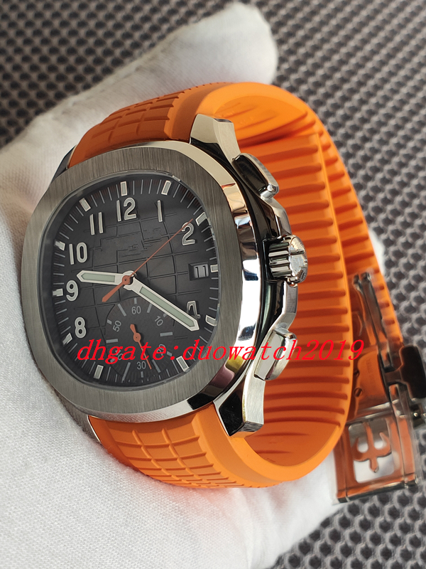 

4 colour Top men mechanical wristwatch 42.2mm 5968A-001 Chronograph Steel Case Cal.CH 28-520 C Automatic Mens Watch 5968 Back Dial Gents Sport Wristwatches Rubber Strap, Blue