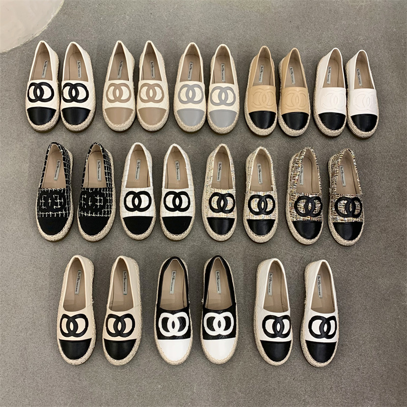 

23ss Cotton Tweed Espadrilles Shoes Quilted Leather Loafers Designer Luxury Sneaker Woman Denim Canvas Loafer Logo Sandal Slides Mules Cap Toe Fisherman Platforms, 221457