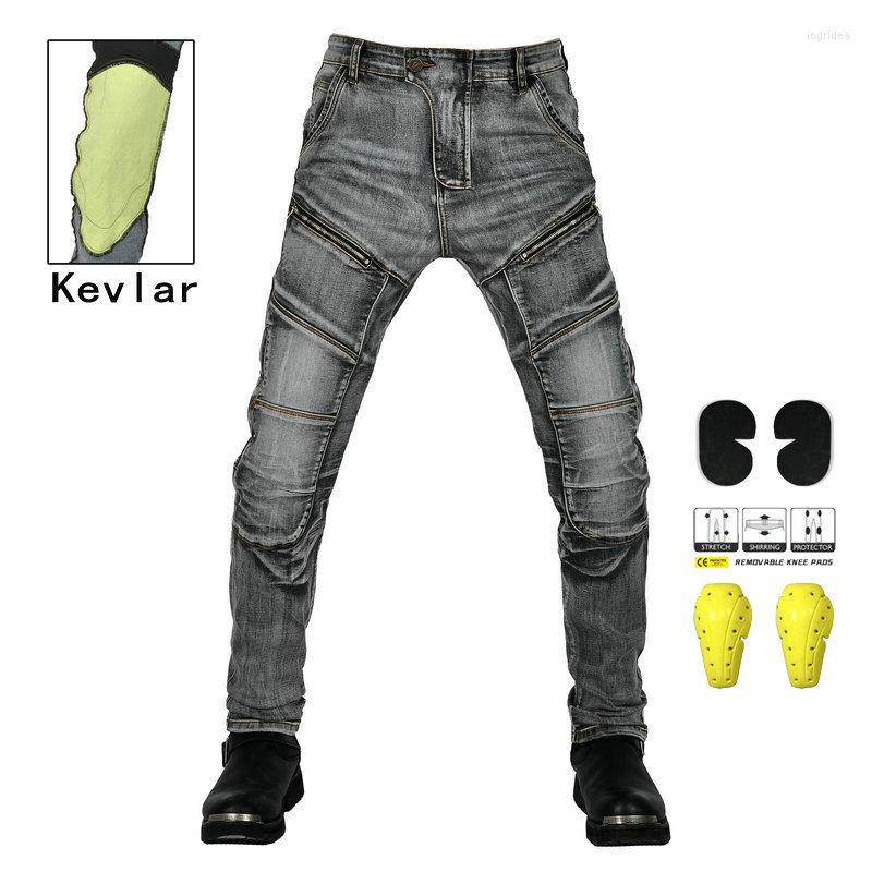 

Men's Jeans Kelar Motorcycle Riding Retro Casual Anti Fall Pants Kevlar Tear Resistant Stretch, Blue
