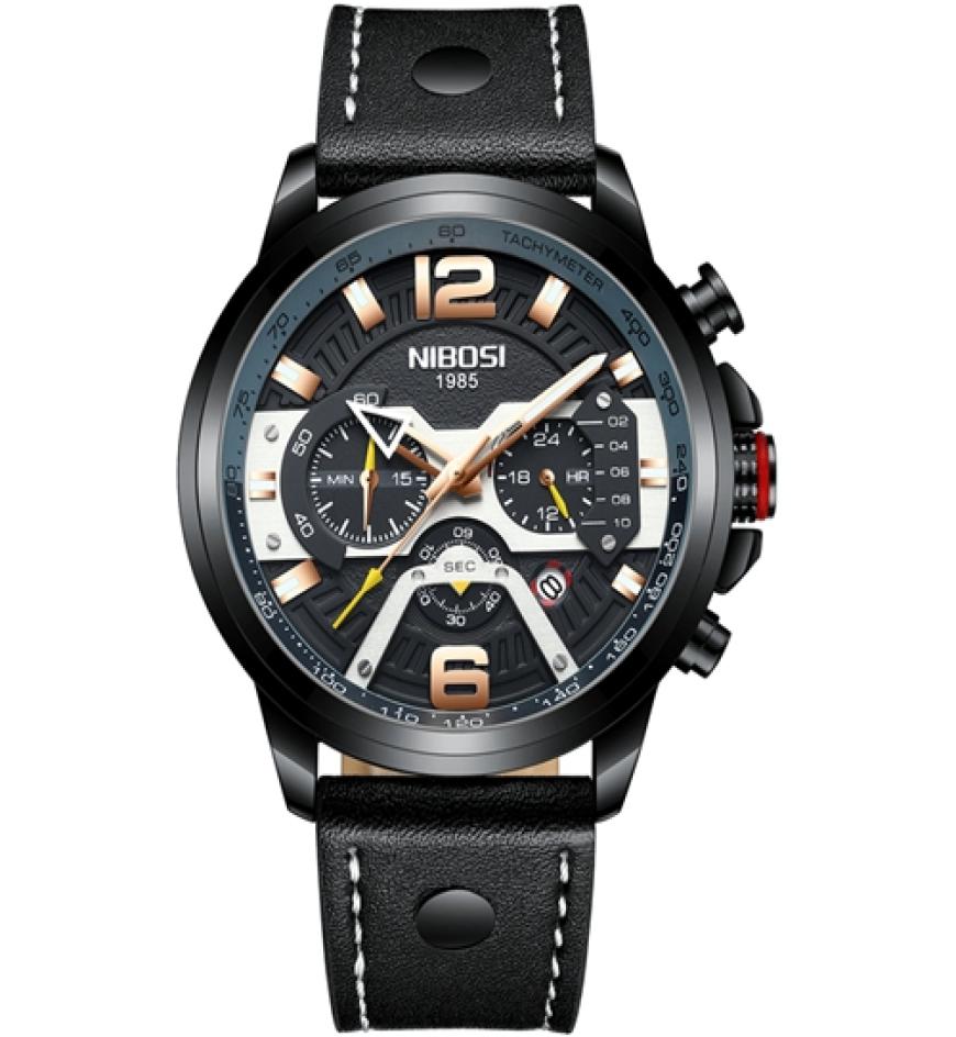

NIBOSI Luxury Brand Men Analog Leather Sports Watches Men039s Army Military Watch Male Date Quartz Clock Relogio Masculino1269950, Black