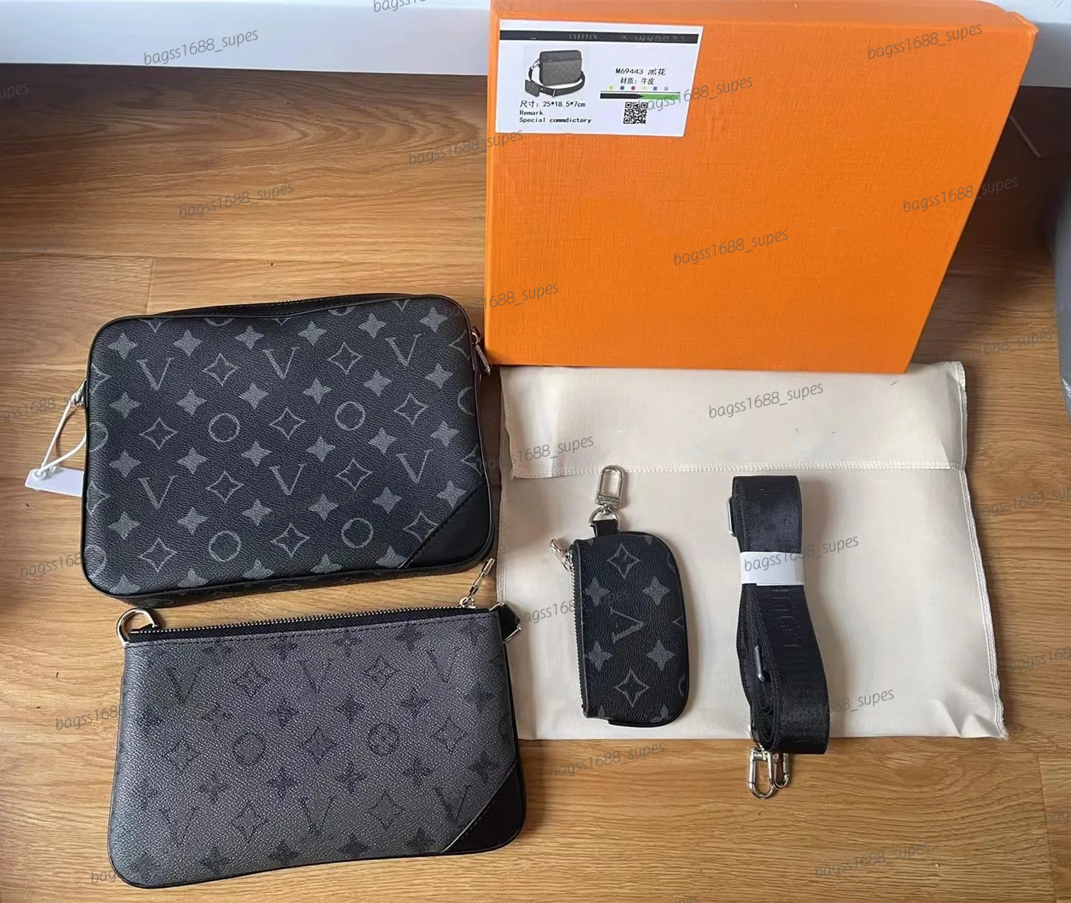 

Handbags Men Leather TRIO Messenger Bags Luxury Shoulder Make up Bag Designer Handbag Tote Man's WOMEN bags louise Purse vutton Crossbody viuton Bag, Extra fee (are not sold separat)