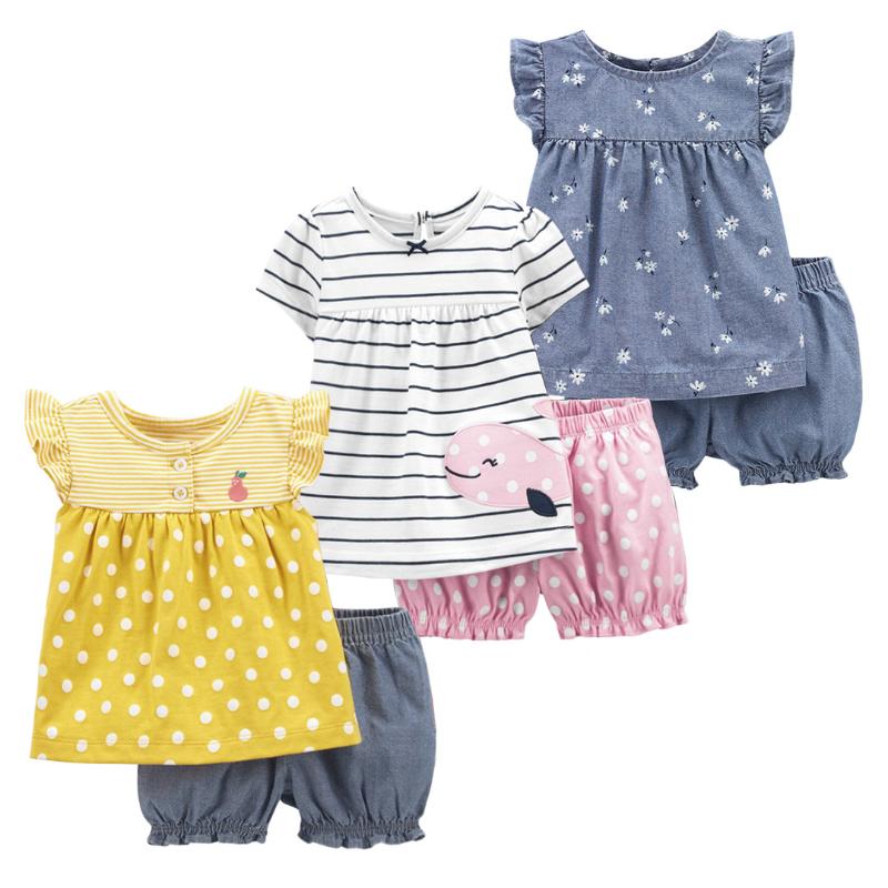 

Clothing Sets Summer Baby Clothes 1-3 Years Old Children's Suit Short Sleeved T-shirt Shorts Girl Infantil Toddler Costumes, Kt235