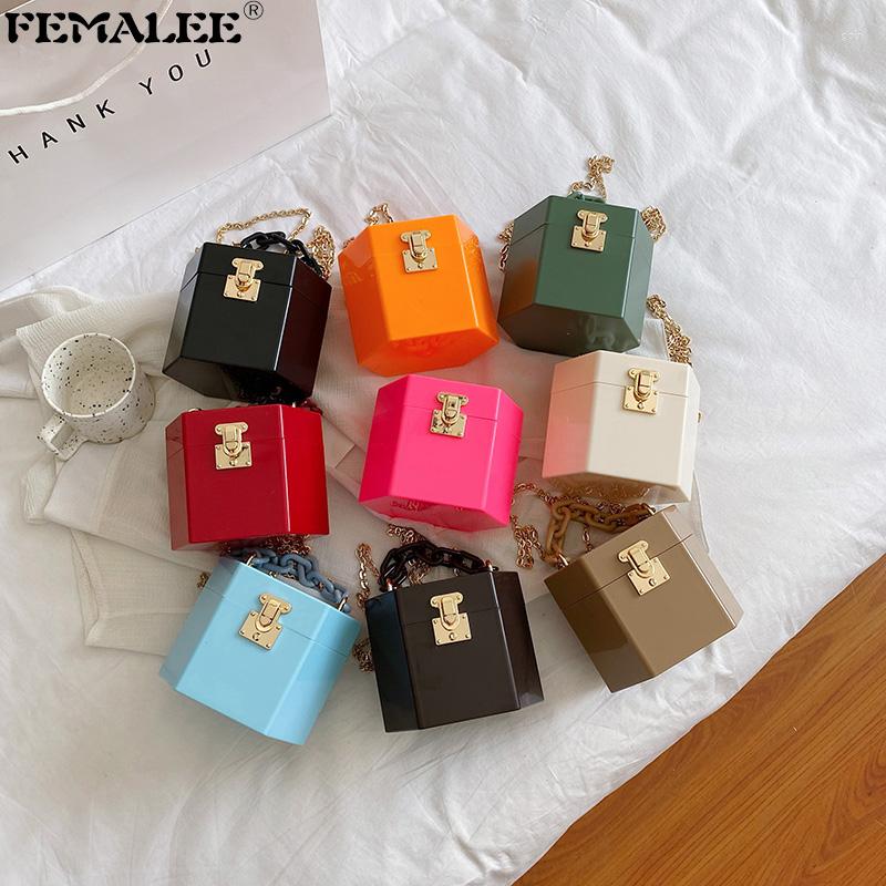 

Shoulder Bags Fashion Acrylic Chains PVC Handbags Women Luxury Designer Small Crossbody Purses Mujer Summer Jelly Box Tote Bolsa, Red