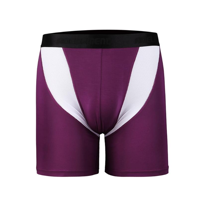 

Underpants Fashion Sexy Long Flat Pants Breathable Mens Underwear Boxers Men Elastic Slim Ropa Interior Hombre Boxer Shorts, Black