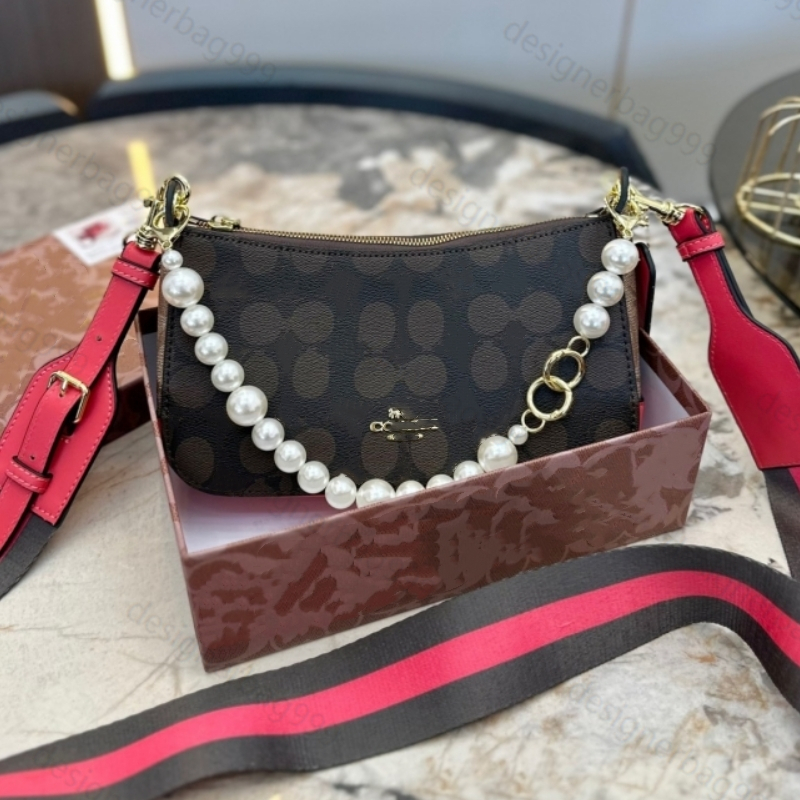 

Classic Designer Bag Women leather Bag Pearl Embroidery Fashion Leisure Zipper Single Shoulder Oblique Straddle Stick Bag, #3