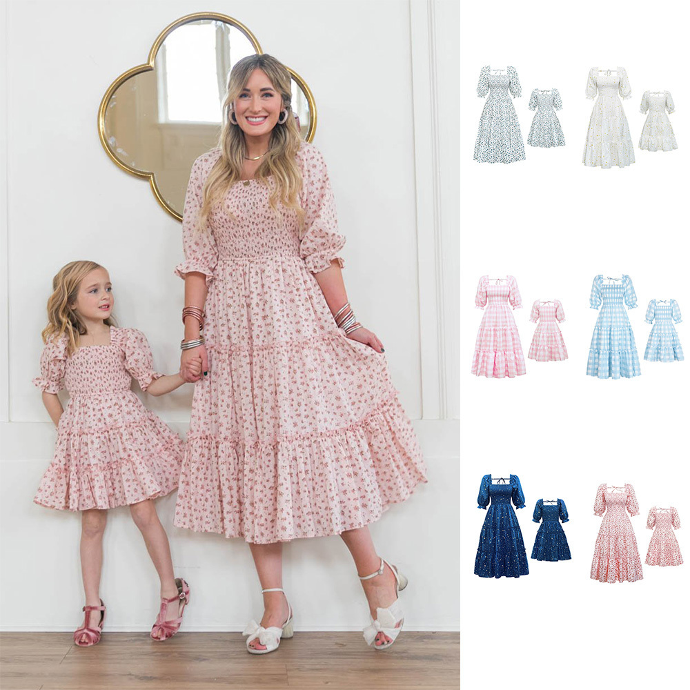 

Family Matching Outfits Mother Daughter Matching Dresses Fashion Family Look Spring Summe Mommy and Me Clothes Outfits Mom Mum Baby Women Girls Dress 230316, Fk01