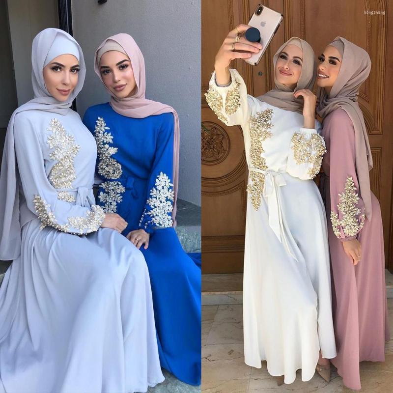 

Ethnic Clothing Embroidered Abaya Dubai Turkey Kaftan Women Muslim Maxi Dress Islamic Jalabiya Eid Ramadan Caftan Arabic Robe Evening Party