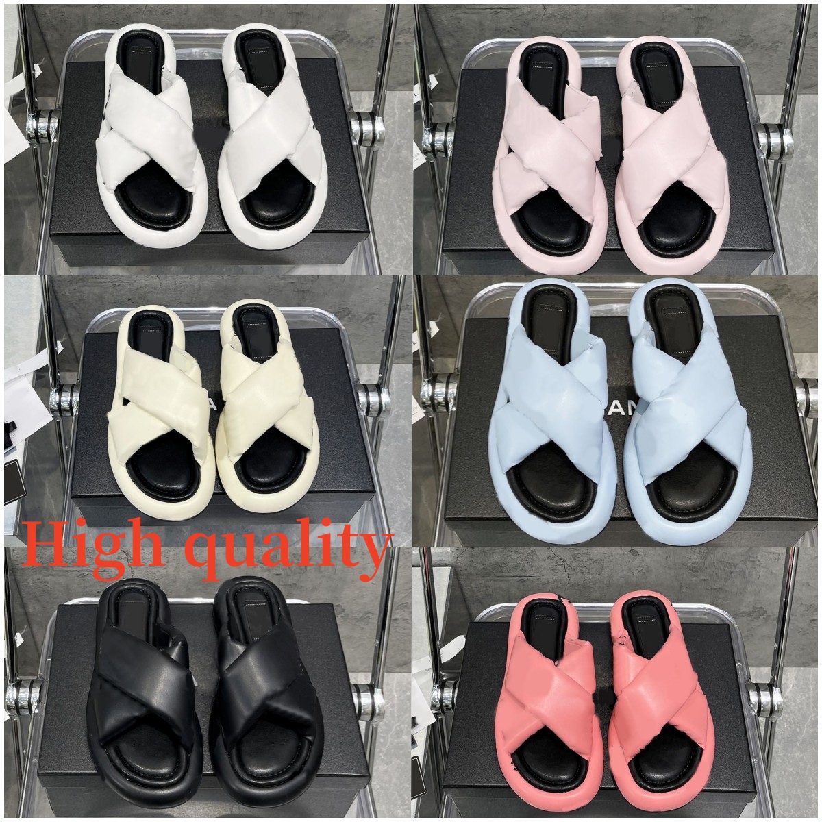 

Quality High Sandal Lady Slipper Luxury Designer summer slippers fashion ladies Rubber Beach Casual shoe fashion woman Comfortable Bread flip flops Slipper