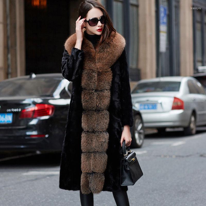 

Women's Fur Arrivals Women Real Mink Long Coats With Trim Lady Luxury Winter Outerwear 2023 S3756, Picture shown