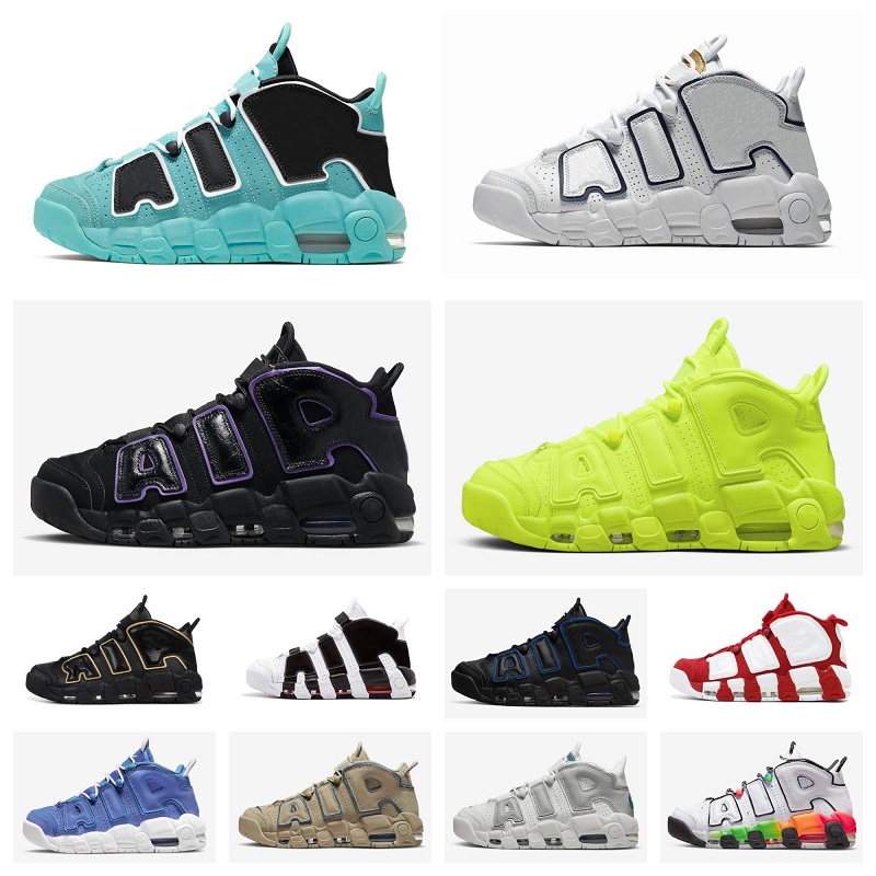 

Designer Basketball ShOes Mens Uptempos 96 Air Total Max Scottie Pippen White Varsity green world Multi-Color Black Bulls University Blue WOmen Trainers Sneakers, Shoe lace