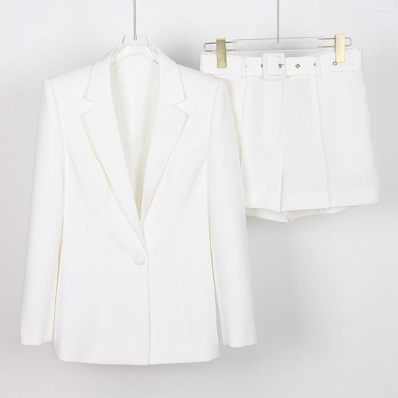 

Women' Tracksuits 2023 Spring And Autumn Europe America High Quality Simple Women' Suit Fashion OL Professional Shorts Set -XXL, White